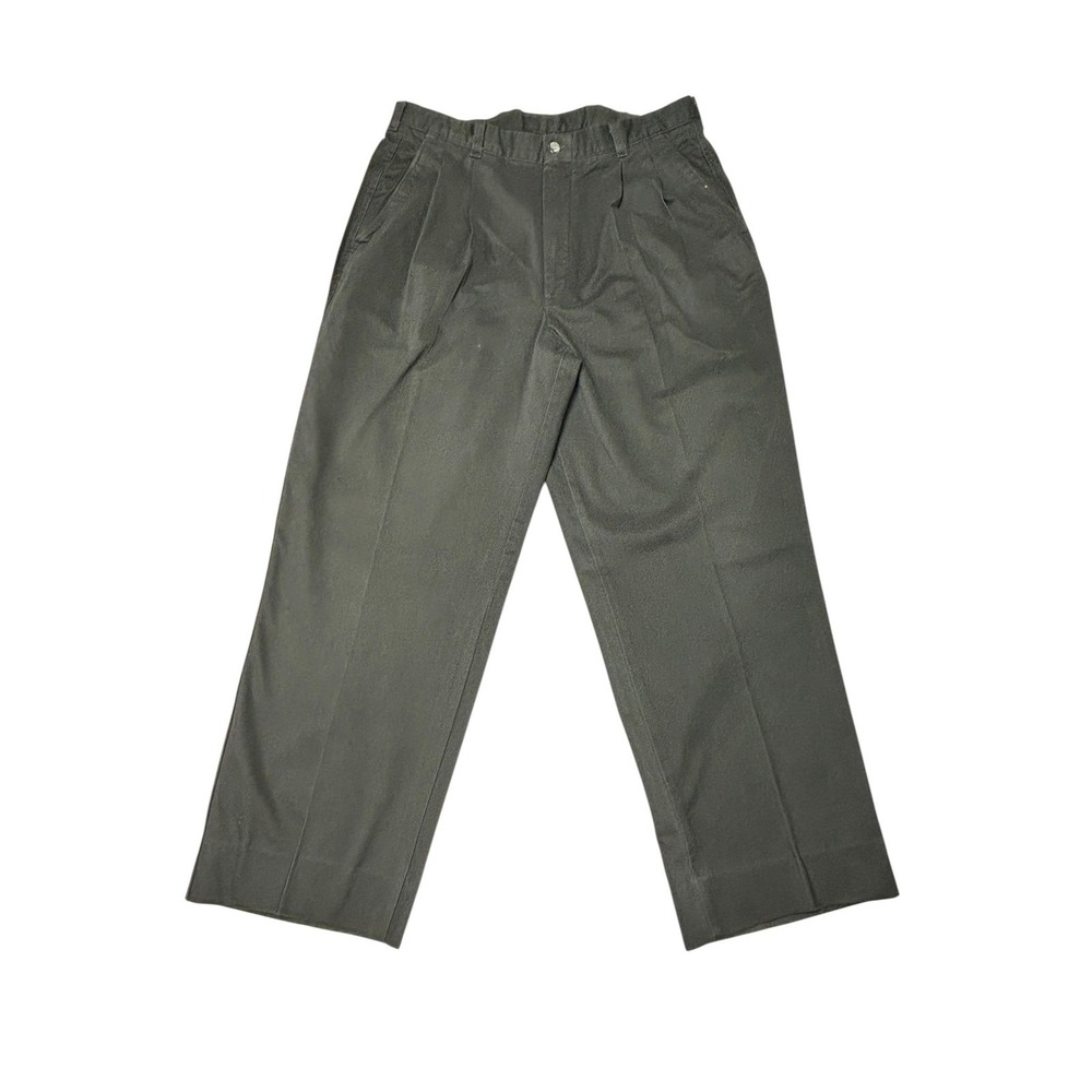 Orvis Pleated Pants Men's Green Casual Fishing Outdoor Trousers 34x29
